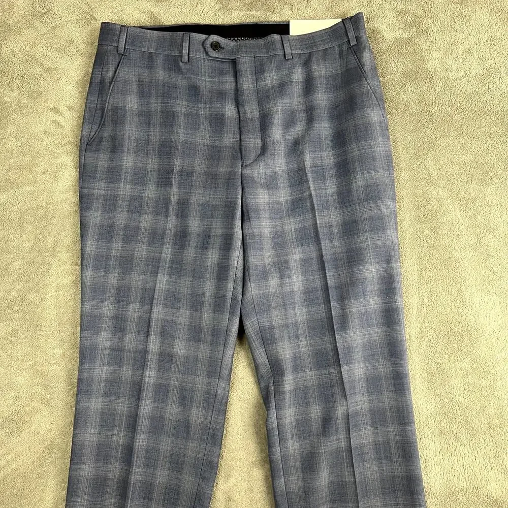 Ralph Lauren Black Label Edgewood Classic Plaid Suit Pants Mens 36 x 32 Blue NWT